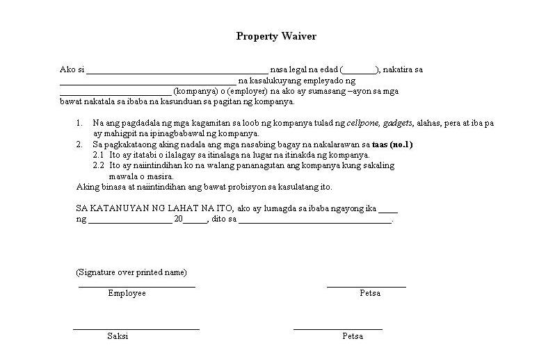 Property Waiver